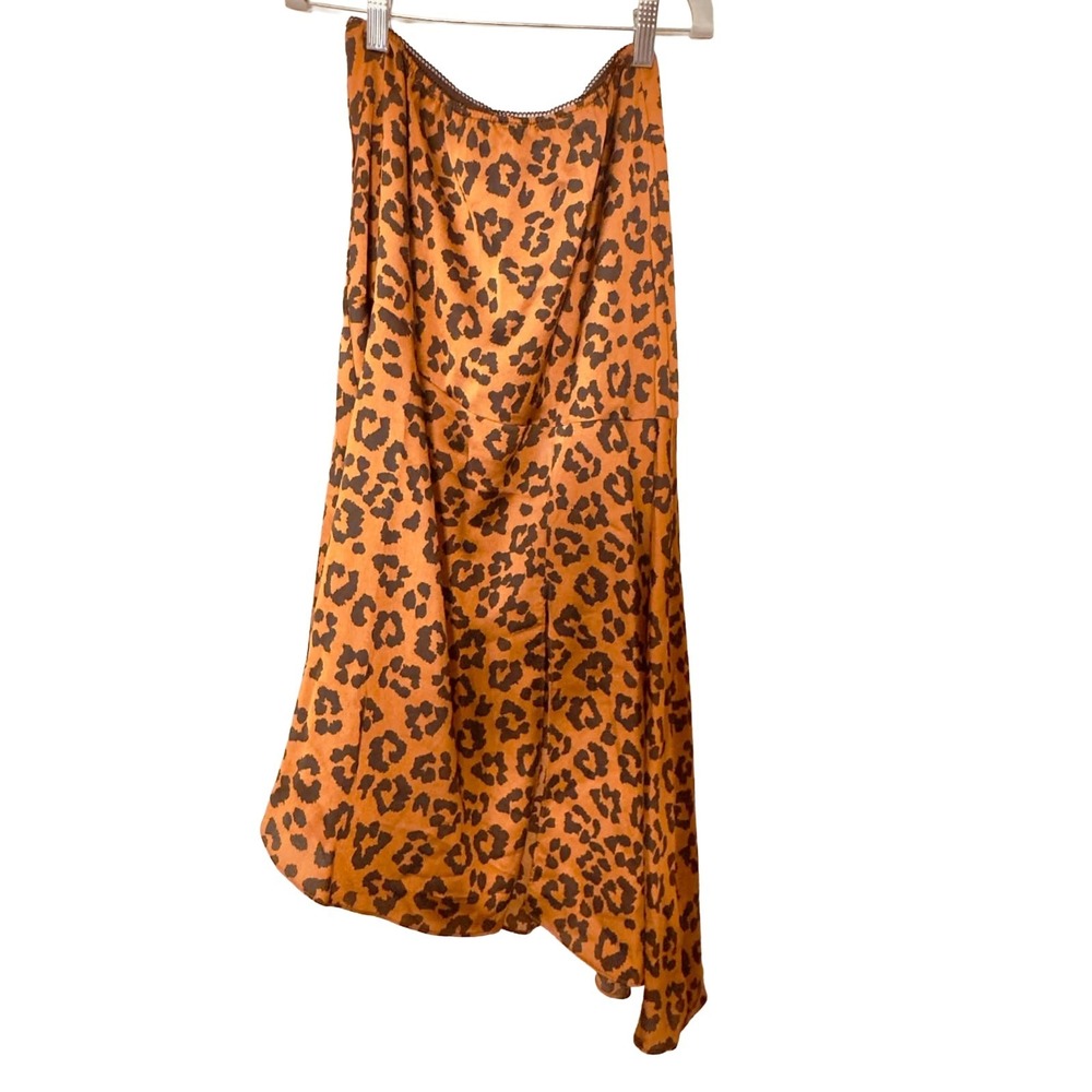 Everleigh Leopard Print Asymmetrical Midi Skirt Y2K Indie Sleaze Sz Small NWT